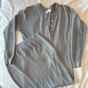 Cozy Knit Midi Dress with Button Detail